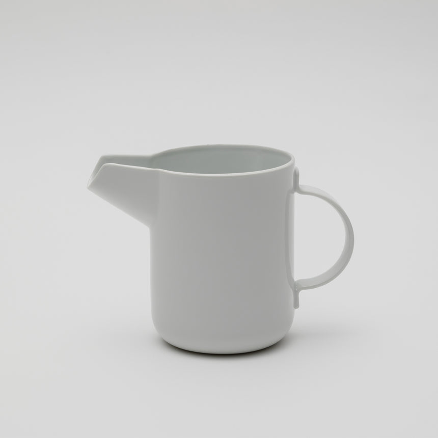 White ceramic pitcher from Arita Japan designed by TAF. Contemporary design.