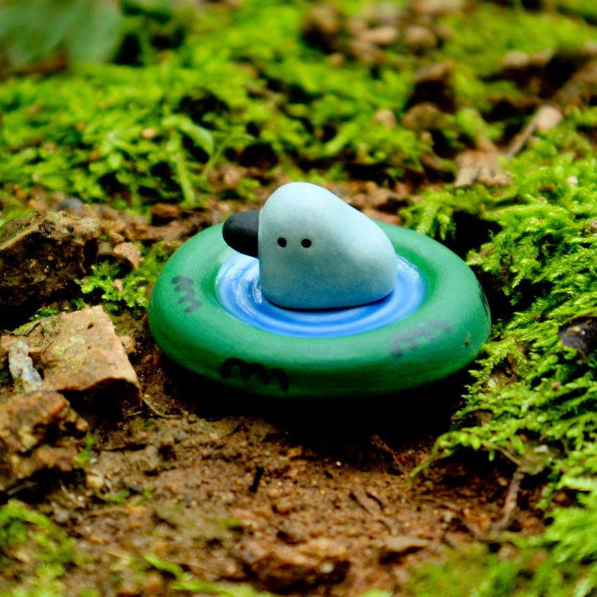 A Blue Duck on a Lake