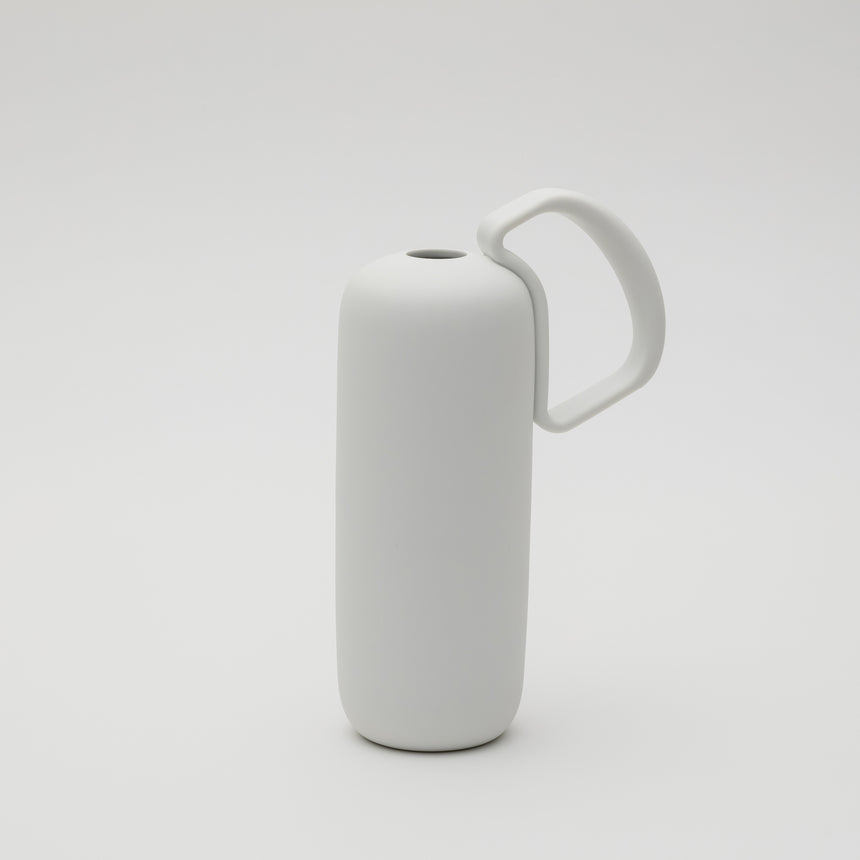 Contemporary porcelain flower vase designed by Leon Ransmeier for Arita 2016. Matte white finish. Contemproary ceramics.